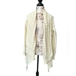 Lucky Brand women’s cozy core cascading hemline in cream knit size small